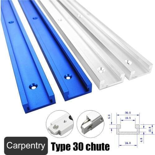 Woodworking Chute T-track Slot Miter Track Jig Fixture Saw Table Chute for Table Bandsaws DIY Tools Aluminium Alloy Type-30