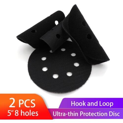 2pcs Ultra-thin Surface Protection Disc 5 inch 8 holes 125mm Interface pad for Polishing & Grinding - Hook and loop