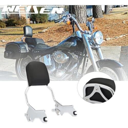 For Harley 2018-2021 FLDE FLHC FLHCS FLSL FXBB FXBBS Chrome Detachable Standard Height Passenger Backrest Sissy Bar W / Pad