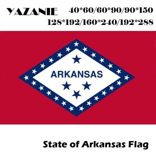 YAZANIE 60*90cm/120*180cm/160*240cm/192*288cm American Arkansas State Flag High Quality Double Sided US Printed Flag USA Banner