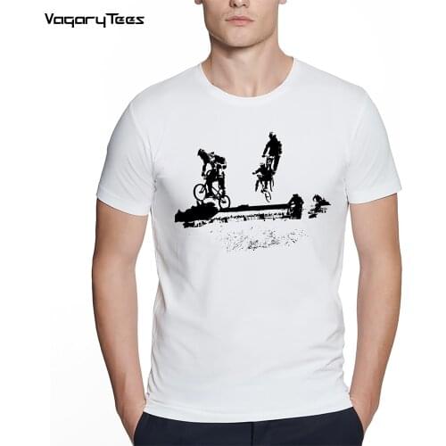 Bicycles Mountains Print t shirt Summer Men t-shirt Bmx downhill mountain biking Print Casual Heartbeat stimulation Sport Tops