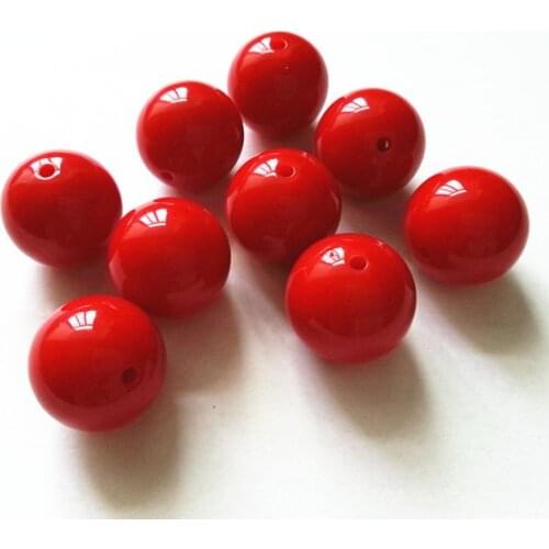 Red Color 20MM 105pcs/lot Chunky Gumball Bubblegum Acrylic Solid Beads ,Colorful Chunky Beads for Necklace (B09)