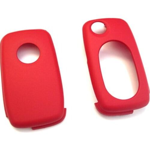RED Hard Plastic Shell Key Remote Entry Fob Case Cover OVAL Key Pad 2 3 Button For VW Golf Jetta MK4