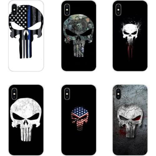 Cool Punisher Skull Art Accessories Phone Shell Covers For Apple iPhone X XR XS 11Pro MAX 4S 5S 5C SE 6S 7 8 Plus ipod touch 5 6