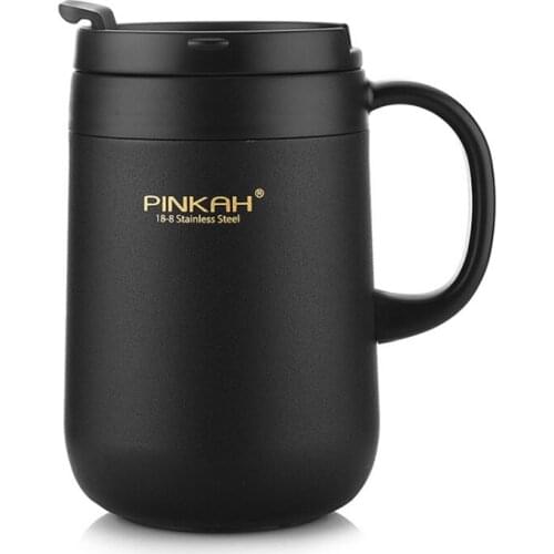 Hot 340 460ML 304 Stainless Steel Thermos Mugs Office Cup With Handle With Lid Insulated Tea mug Thermos Cup Office Thermoses