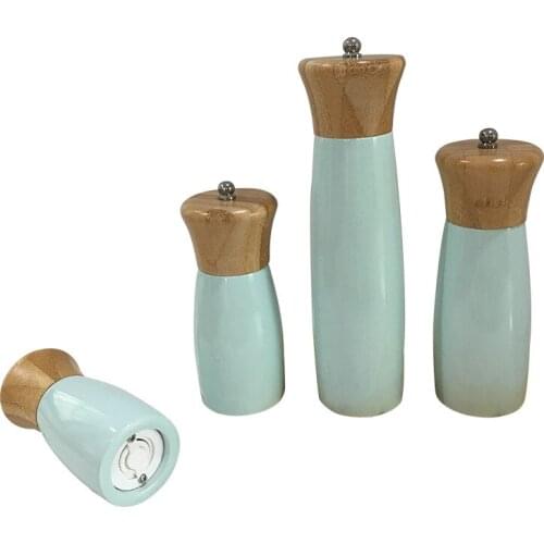 Classical Oak Wood Salt Pepper Mill Spice Grinder Set Handheld Seasoning Mills Ceramic Grinder Kitchen BBQ Tools