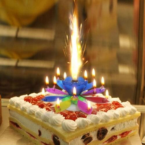 Music Cake Candles Lotus Flower Birthday Candles Festival Decorative Music Birthday Party Decor