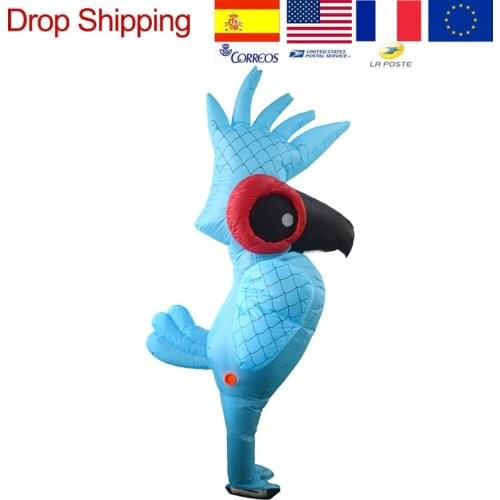 Inflatable Rio Blue Parrot Costume Cartoon Animal Anime Cosplay Costume Parrot Clothes Adult Halloween Christmas Party Costumes