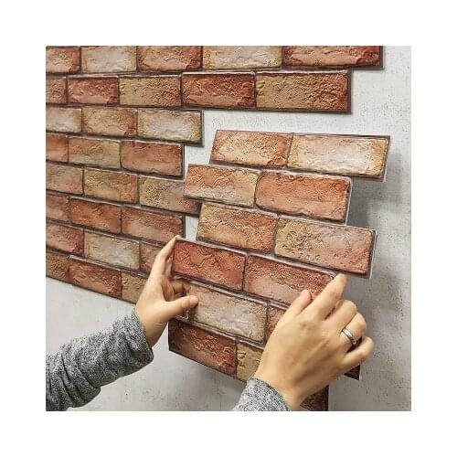 New Arrival 3D Retro Brick Wallpaper Self Adhesive PVC Creative Stone Pattern Wall Stickers Waterproof Bedroom Living Room Decor