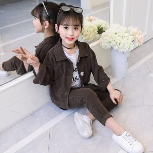 Girls' clothes autumn clothes baby girls clothes childrens clothes girls corduroy suits girls casual clothes 2pcs girl clothes
