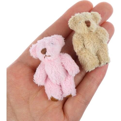 4.5cm Mini Joint Bear Plush Stuffed Wedding Box Toy Doll Garment & Hair Accessories Decor Doll
