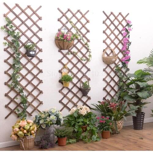 Plant climbing vine frame hanging solid wood grid flower stand balcony wall hanging flower bracket living room anti-corrosion