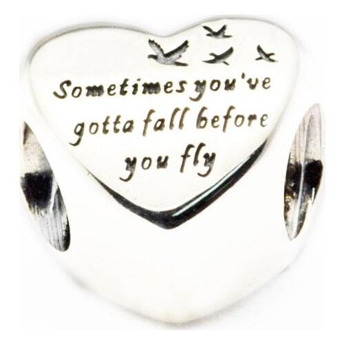 Authentic 925 Sterling Silver Heart of Freedom Charm Fits Pandora Bracelet Metal Beads for Jewelry Making Wholesale kralen