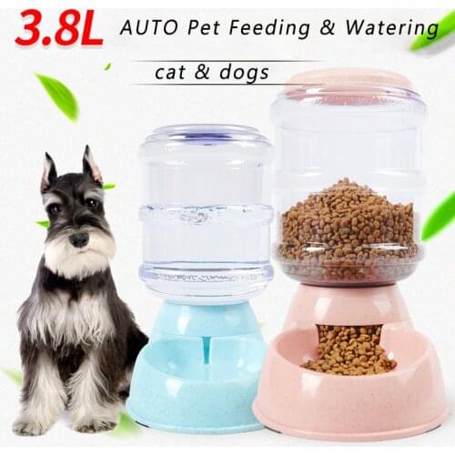 3.8L Automatic Pet Water/Food Fountain Big Capacity Water Fountain Puppy Dog Drinker Bowl Pet Cat Drinking Fountain Dispense