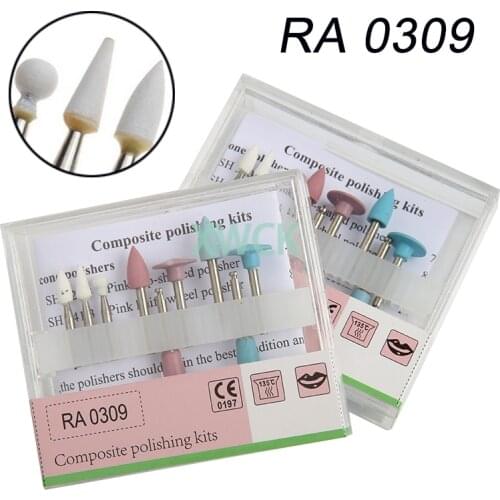 9pcs/Box Dental Composite Polishing for Low Speed Handpiece Contra Angle Kit RA0309 Resin Sanding Polishing Set