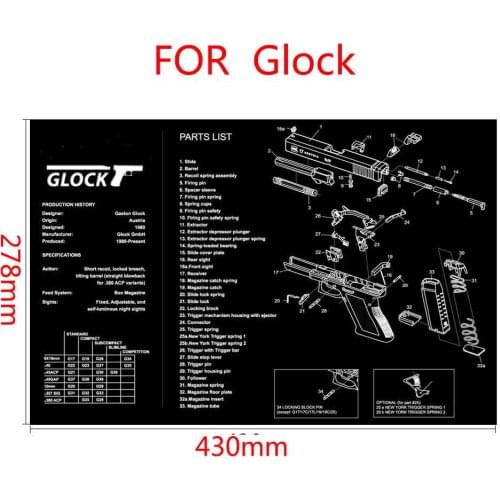 Gun Cleaning Rubber Mat Tactical Accessories Beretta 92 HK USP Mouse Pad for Colt 1911 Glock Mouse Mat AR15 AK47