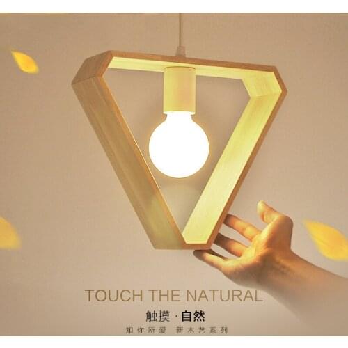 Northern Europe modern simple style solid wood aisle restaurant bar table chandelier single end corridor wooden lamps