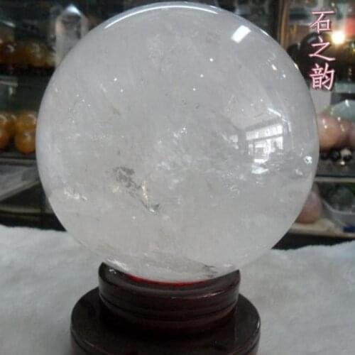 11.9cm natural clear quartz crystal ball sphere +stand