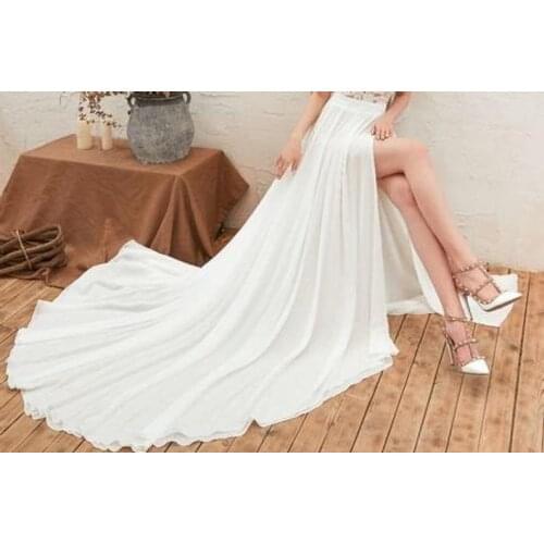 Chiffon Skirt, dress Skirt with Slit, Custom Skirt, Romantic Design, Ball Gown Skirt, Long Train Skirt, Bridal Skirt custom size
