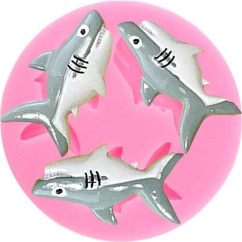 Shark Fish Silicone Mold DIY Cupcake Topper Fondant Cake Decorating Tools Candy Chocolate Gumpaste Moulds Soap Resin Clay Mould