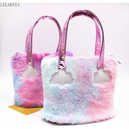 Lovely Children Girls Shoulder Bag Kids Cartoon Plush Unicorn Animal Pouch Mini Travel Handbag Coin Purse Cosmetic Cases gift