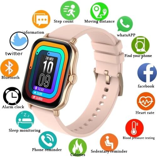 GEJIAN2021New Smart Watch Ladies Full Screen Touch Bluetooth Call Fashion Waterproof Sport Watch Men Suitable For Android AndiOS