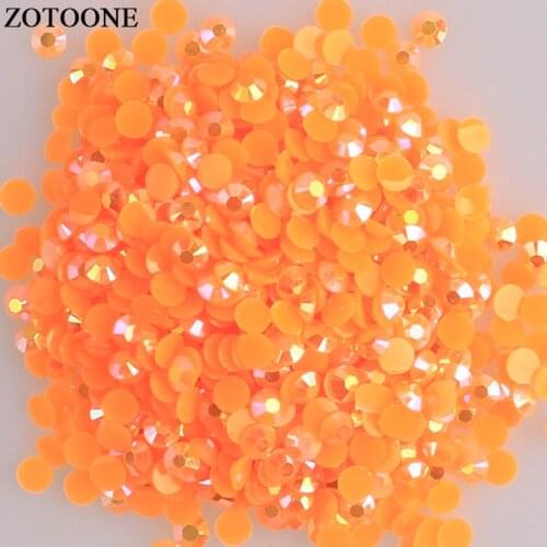 ZOTOONE Non Hotfix Crystals Applique Nail Face Rhinestones Flatback Round Resin Gems 3D Nail Decoration Stones For DIY Jewelry E
