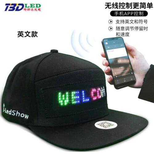 LED Hat Wireless Sending Word Scrolling Bluetooth Flexible Screen Display Screen