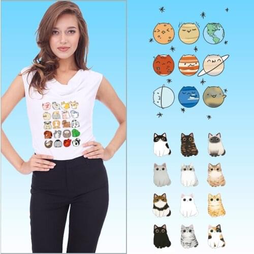 Animals patterns cute logo Heat-sensitive patches On Clothes Applique Decor Ironing stickers Patches for Clothing DIY T-shirt