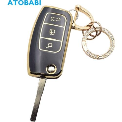 TPU Car Key Case 3 Button Flip Remote Control Fobs Protector Cover For Ford Focus 2 Mondeo 4 S-MAX Galaxy C-MAX Fiesta 2009 2010