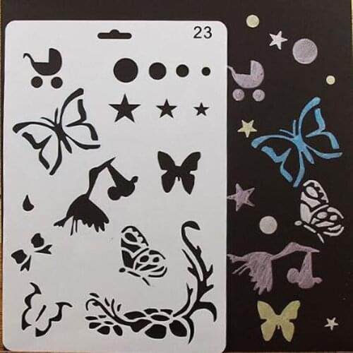 Stencil Butterfly Bullet Journal Supplies Painting Template For Scrapbooking Decor Office School Supplies Stationery Reusable