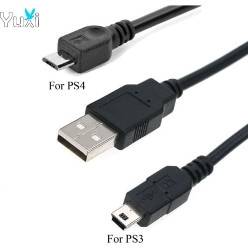 YuXi Black 1.8m USB Charger Cable Power Charging Cord For Sony Playstation 3 PS3 4 PS4 Xbox One Wireless Controller