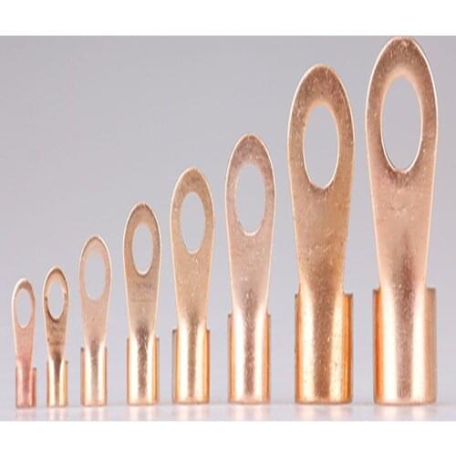 Thickened Car Wire Pure Copper Open Terminal Block Power Cord Wiring Cold Press Terminal Copper Nose Pure Copper Head