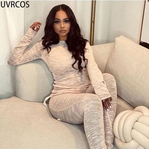 UVRCOS Pnats Suits Two Piece Set Women Solid Short Pleat Long Sleeve Tops With Wide Leg Pant Casual Streetwear Women Mode Femme