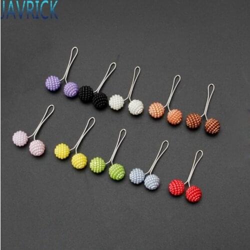 12Pcs Muslim Hijab Scarf Safety Pin Clips Pearl Ball Brooch Kit Fashion Jewelry F3MD