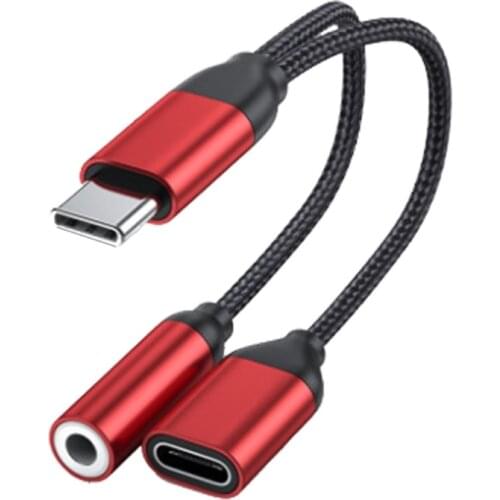 Adaptador USB C 2 en 1 a 3,5mm, con cargador, tipo C a 3,5mm, auriculares