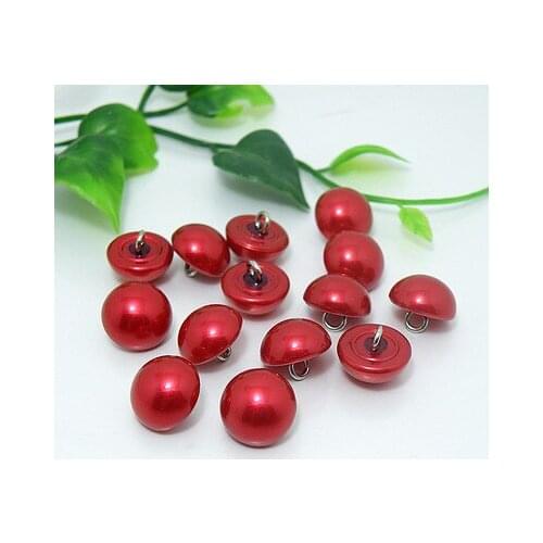 Free shipping 50pcs/lot red high-grade decoration pearl buttons female chiffon shirt cardigan sweater button 10mm/11.5mm/13mm