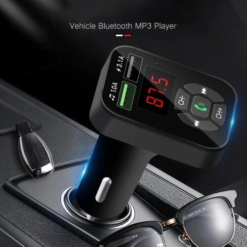 Bluetooth FM Transmitter TF 32G U Disk Music Play Car Mp3 Player Accessory Dual USB Mobile Phone Charger FM Radio Audio Receiver