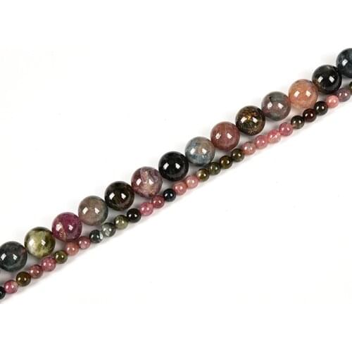 Wholesale Natural Tourmaline Gemstone Beads 3-10mm Various sizes Loose beads DIY handmade necklace bracelet accessories