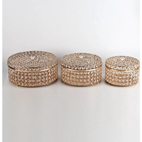 European Crystal Candy Tray Cosmetics Jewelry Storage Box Wedding Decoration Props Fruit Plate