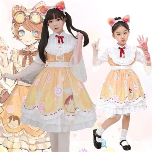 Anime fifth personality cute mechanic Lolita candy girl cosplay costume dress girl woman waitress maid party stage costume