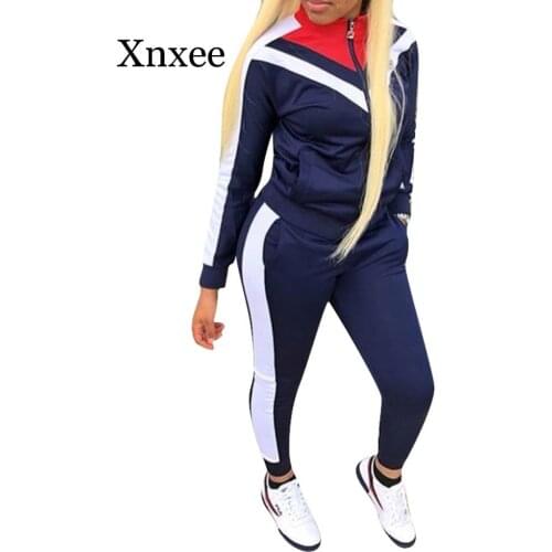 Full Sleeve Patchwork Sexy Autumn Winter tracksuit Women Set outfit fashion two pieces suits casual Overalls Jumpsuits sport