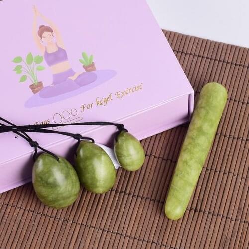 Massage Wand Yoni Eggs Gift Boxes Set Natural Stone Crystal Drill Helu Jade Egg Ball Kegel Exercise Pelvic Floor Muscle Vaginal