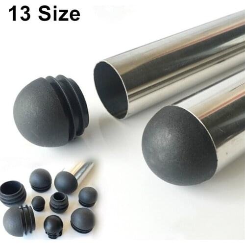 Furniture Steel Pipe Round Rubber Plug Spherical Head Round Plastic Plug End 16-35mm Chair Foot Cover Furniture Accessories