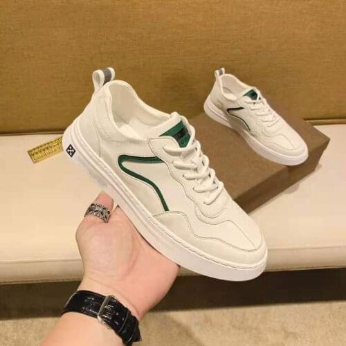 Men Designers High Quality Genuine Leather Shoes Casual All-Match White Sports Shoes Male Breathable Anti-slip Trainers Footwear