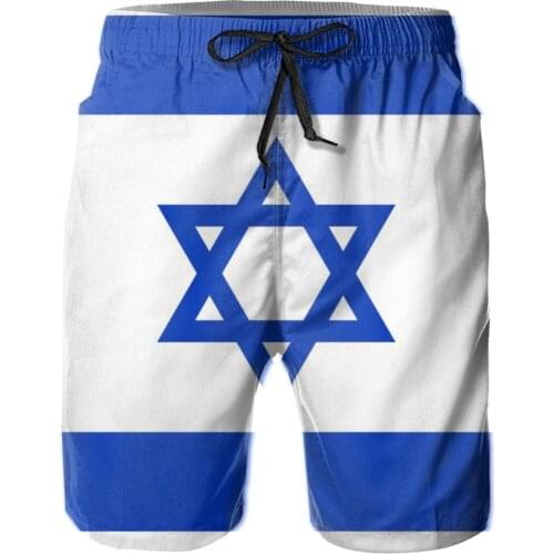 2021 Mens Stretch Swim Trunks Israel Flag Quick Dry Beach Shorts Mesh Lining surf pants slacks mountain sports pants