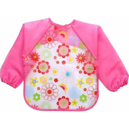 Long Sleeve Waterproof Baby Bibs Infant Burp Cloths Toddler Scarf Feeding Smock Coverall Baby Feeding Accessories