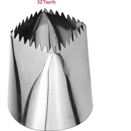 2020 New 1Pc 32/24 Tooth Large Size Square Icing Piping Nozzles Fondant Dessert Decorators Tools Cake Decorating Pastry Tip Sets