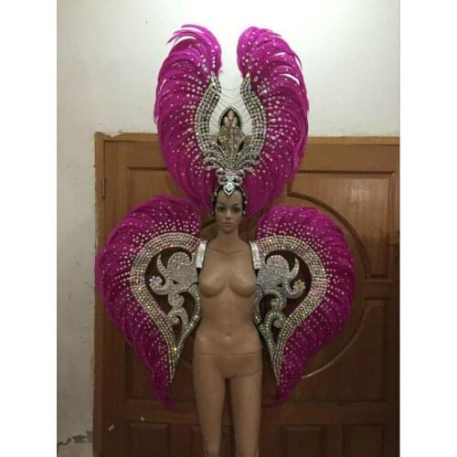 Feather clothing Stage performance catwalk carnival Headdress flower pubs party Mens wear womens clothing