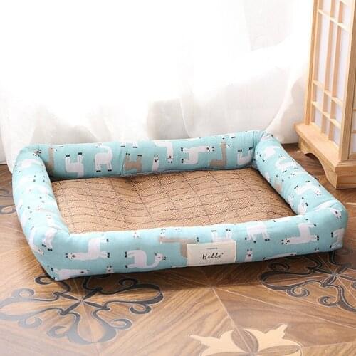 Summer Cool Feeling Cat Sleeping Mat Pet Cooling Bed Breathable Bed Rattan Mats Indoor Kennel Cushion for Small Dogs Cats Kitten